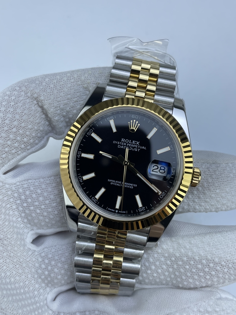 (준비완료/특급배송)NO.3079/롤렉스 데이저스트 126333 41미리 옐로우 골드 콤비 블랙바 QP공장