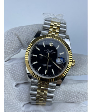 (준비완료/특급배송)NO.3079/롤렉스 데이저스트 126333 41미리 옐로우 골드 콤비 블랙바 QP공장